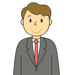 男性　ビジネスマン　ほほえみ