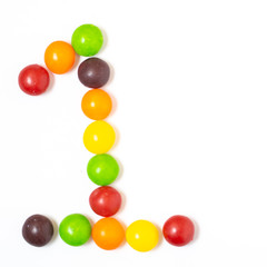 Rainbow Candy Photofont - Number 1