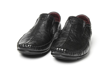 Black leather shoes