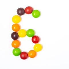 Rainbow Candy Photofont - Number 6