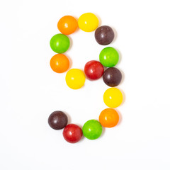 Rainbow Candy Photofont - Number 9