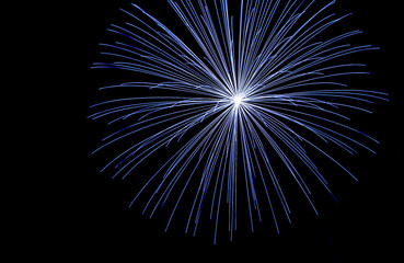 Fireworks , sparklers ,bursting against a black background