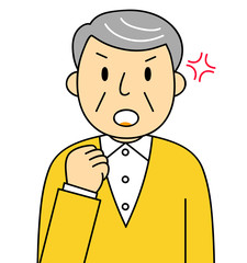 男性　シニア　おじいちゃん　ガッツポーズ