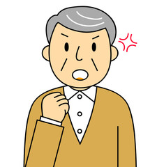 男性　シニア　おじいちゃん　ガッツポーズ