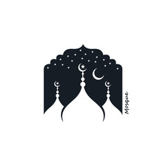 illustration of islamic mosque building isolated on white background