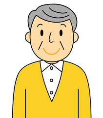 男性　シニア　おじいちゃん　笑顔