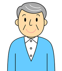 男性　シニア　おじいちゃん　笑顔