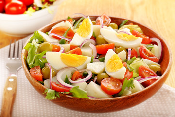 Ensalada campera traditional spanish salad with fresh vegetables and eggs
