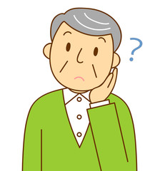男性　シニア　おじいちゃん　疑問