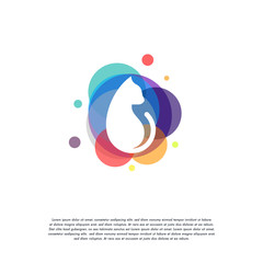Colorful Cat logo vector, Kitten logo designs template, design concept, logo, logotype element for template