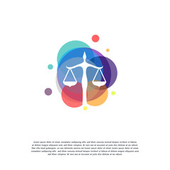 Colorful Law Scale logo vector, Law Firm logo designs template, design concept, logo, logotype element for template