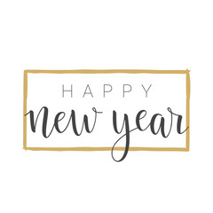 Handwritten lettering of Happy New Year on white background
