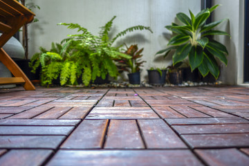 Wood floor garden decorate 