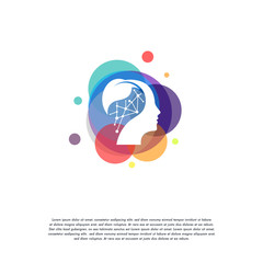 Fototapeta na wymiar Colorful Head Pixel logo vector, People Mind logo designs template, design concept, logo, logotype element for template