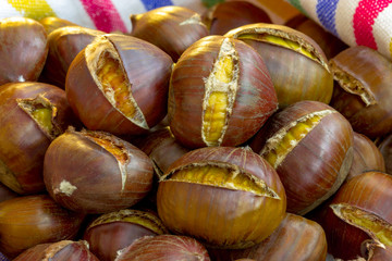 Chestnuts ready to be roasted