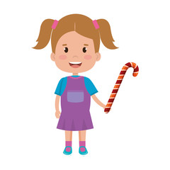 little girls with sweet cane