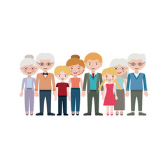 Grandparents parents and kids cartoons design
