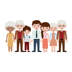Grandparents parents and kids cartoons design