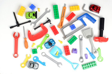 toys collection isolated on white background