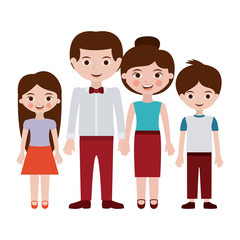 Fototapeta premium Parents daughter and son cartoon design