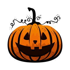 happy halloween pumpkin character