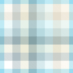 Plaid pattern in pastel blue. teal and tan