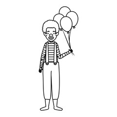 clown halloween costume with balloons helium