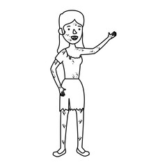 female sombie halloween costume character