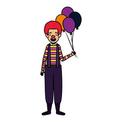clown halloween costume with balloons helium