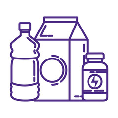 set bottles healthy drinks