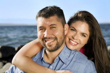 Fototapeta premium happy couple on the beach