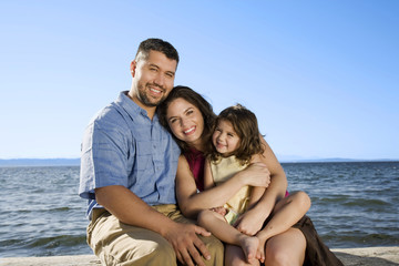 Fototapeta premium happy family on the beach