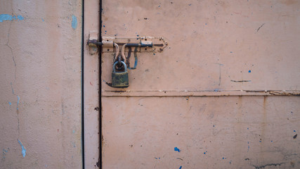 Old rusty padlock.