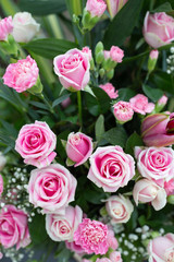 Pink Artificial Bouquet Flower decor in ceremony.