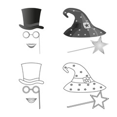 Isolated object of party and birthday sign. Collection of party and celebration vector icon for stock.