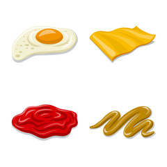 Isolated object of burger and sandwich symbol. Set of burger and slice vector icon for stock.