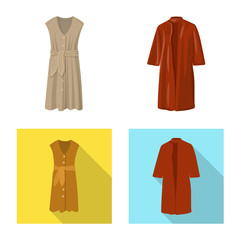 Naklejka premium Vector design of woman and clothing icon. Set of woman and wear stock symbol for web.