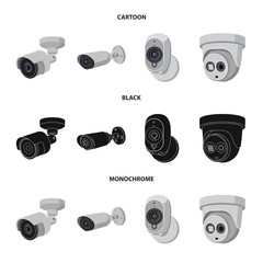 Vector design of cctv and camera symbol. Set of cctv and system stock vector illustration.