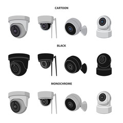 Vector design of cctv and camera icon. Collection of cctv and system stock vector illustration.