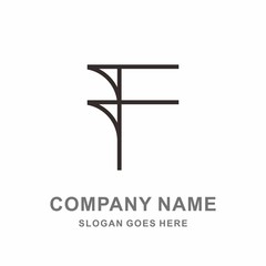 Monogram Letter F Geometric Square Architecture Interior Construction Business Company Stock Vector Logo Design Template