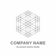 Geometric Triangle Hexagon Cube Space Box Architecture Interior Construction Business Company Stock Vector Logo Design Template