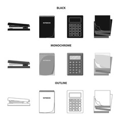 Isolated object of office and supply symbol. Collection of office and school stock vector illustration.