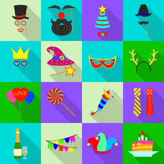 Vector design of party and birthday logo. Collection of party and celebration vector icon for stock.