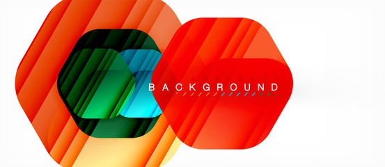 Vector multicolored hexagons geometric abstract background