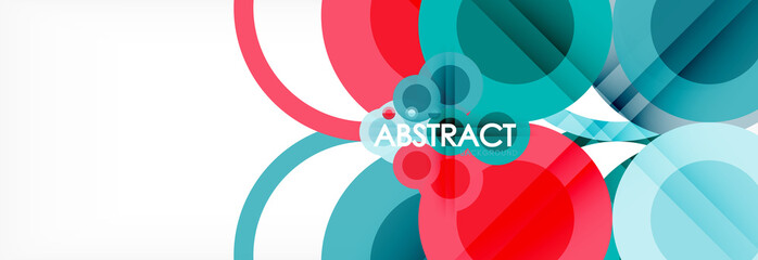 Fototapeta premium Abstract colorful geometric composition - multicolored circle background