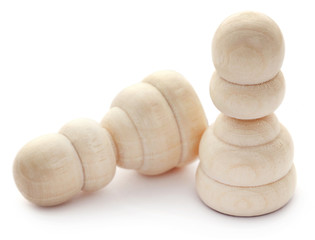 Wooden pawn for chess game