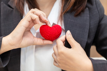 good business service from heart love care help and support customer working concept.