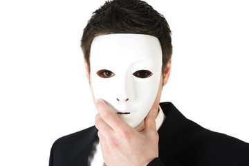 young man in mask