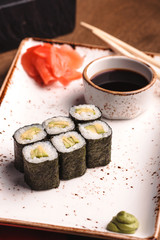 sushi on plate