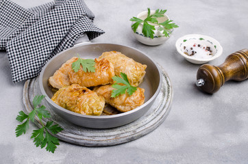 Fried stuffed cabbage